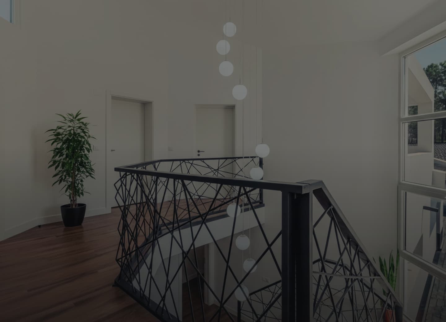 Stairs and the landing on the bedroom floor