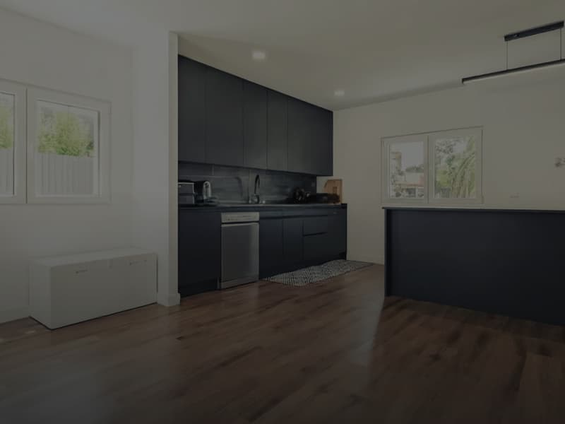 The kitchen and the dining table